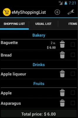 eMyShoppingList android App screenshot 0